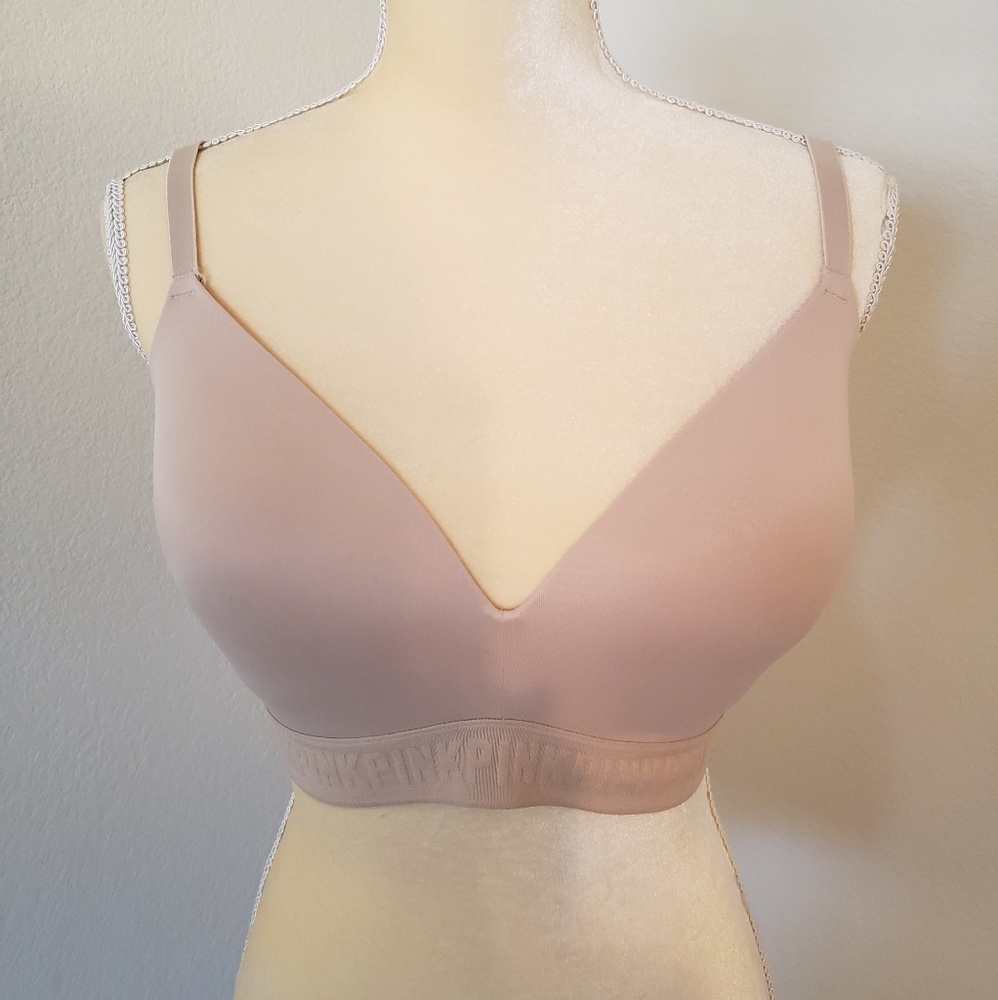 VS PINK Wireless Nude Bra 36DD